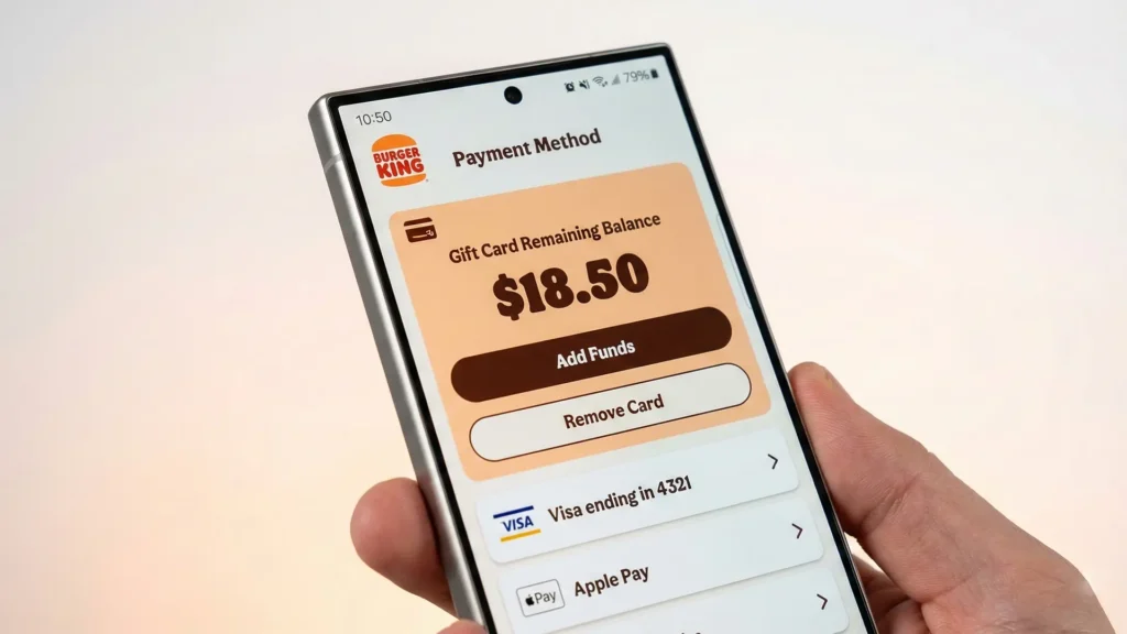 Burger King gift card how to balance check mobile