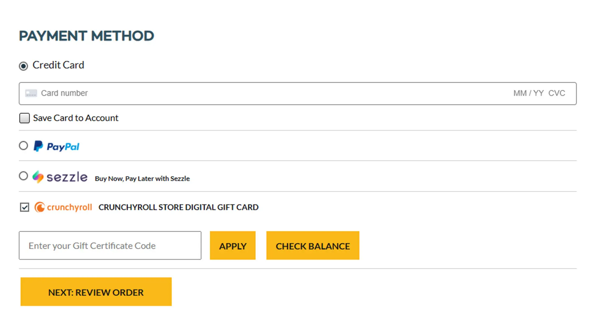 Crunchyroll Redeem page 