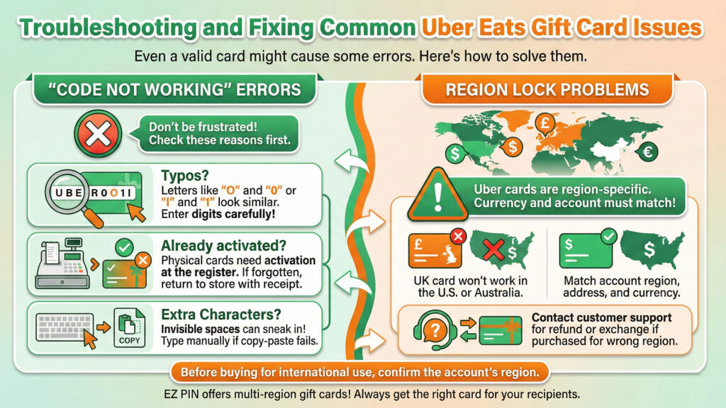 Uber Gift card common issues and fix