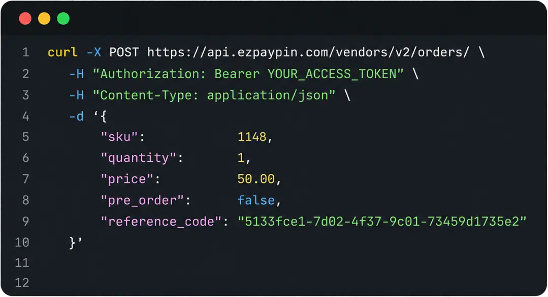 EZ PIN API Integration